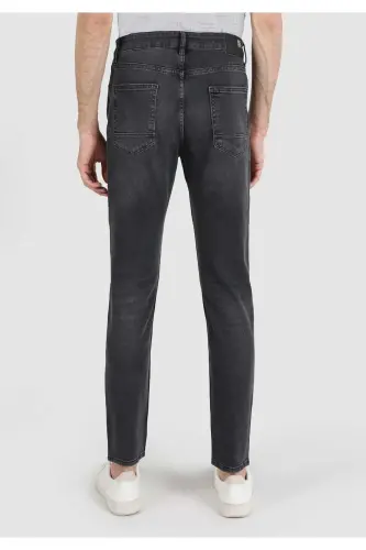 Ryan Super Slim Fit Yuqori Bel Tor Tiq Siliq Qora Erkak Shim Shimlar - COLIN’S (1)
