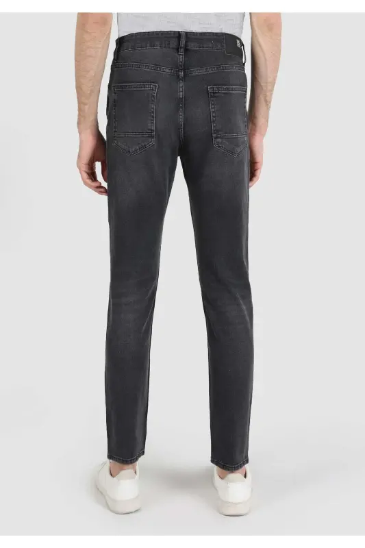 Ryan Super Slim Fit Yuqori Bel Tor Tiq Siliq Qora Erkak Shim Shimlar - 2