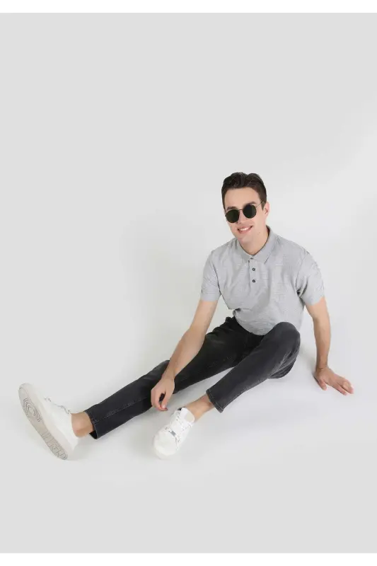 Ryan Super Slim Fit Yuqori Bel Tor Tiq Siliq Qora Erkak Shim Shimlar - 3