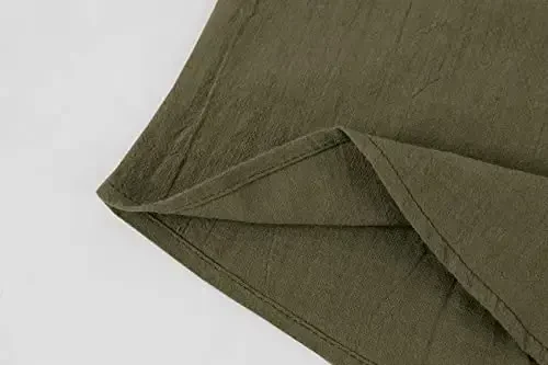 Ryannology Mens Linen Shirts Casual Cotton 3/4 Sleeve Regular-Fit Henley T-Shirt Summer Lightweight Beach Yoga Tops - 5