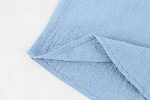 Ryannology Mens Linen Shirts Casual Cotton 3/4 Sleeve Regular-Fit Henley T-Shirt Summer Lightweight Beach Yoga Tops - 4