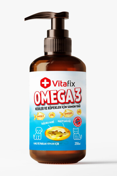 Рыбий жир для кошек и собак Омега - EPA - DHA - Omega 3 - Лососевый жир - 250ml - VITAFIX