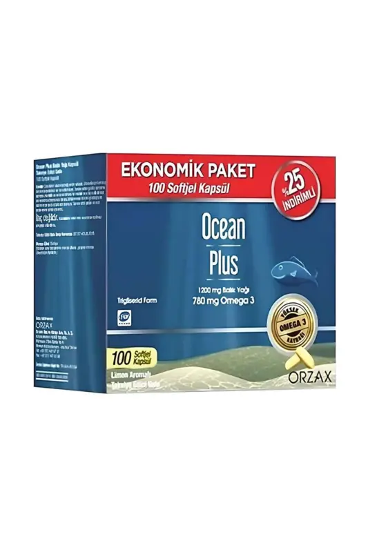 Рыбий жир Омега 3 100 капсул - 1200 мг - OCEAN