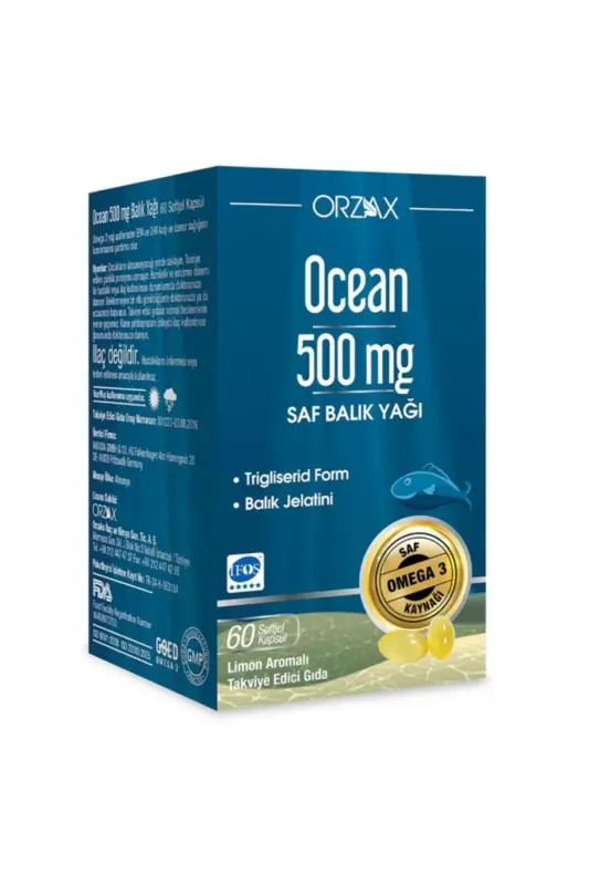 Рыбий жир Омега-3 500 мг 60 капсул - OCEAN