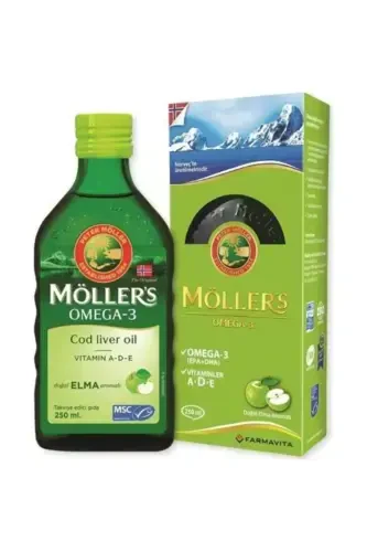 Рыбий жир Омега 3 с натуральным ароматом яблока 250 мл - MOLLERS (1)