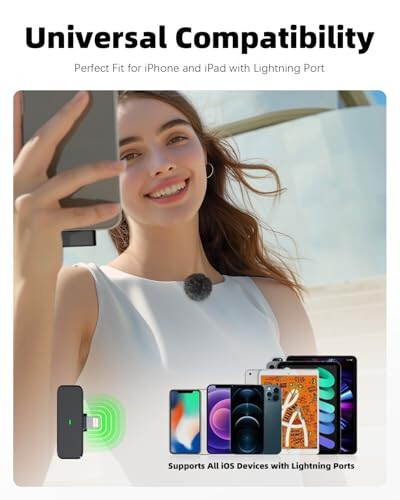 Rythflo iPhone uchun shovqinni bartaraf qiluvchi simsiz lavalier mikrofoni, 100 fut uzatish, 18 soat batareya quvvati, video yozib olish uchun simsiz lavalier mikrofoni - 7