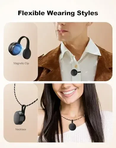 Rythflo Simsiz Mini Mikrofon Kamera/iPhone/Android/iPad/Noutbuk uchun, Zaryadlash qutisi bilan Lav Mik, AI shovqinni kamaytirish, 50 soatlik batareya, 230 fut masofa, Video yozish, YouTube, Vlog uchun Lavalier mikrofoni - 4