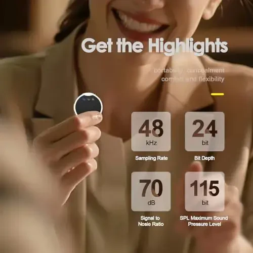 Rythflo simsiz yaka mikrofon iPhone/Android uchun Lightning/USB C (2 TX+2 RX+zaryadlash qutisi), shovqinni bekor qiluvchi mini mikrofon, 35 soat batareya, video yozish vlog uchun qisqichli yaka mikrofon - 3