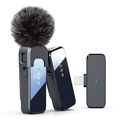 Rythflo Wireless Lavalier Microphone for iPhone with Noise Cancellation, 100ft Transmission, 18H Battery Life, Wireless Lapel Microphone for Video Recording - 1