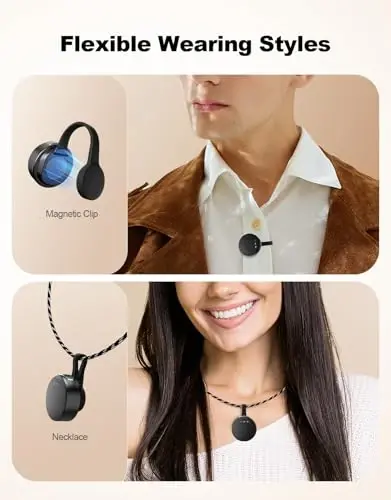 Rythflo Wireless Mini Microphone for Camera/iPhone/Android/iPad/Laptop, Lav Mic with Charging Case, AI Noise Reduction, 50H Battery, 230ft Range, Lavalier Microphone for Video Recording, YouTube, Vlog - 4