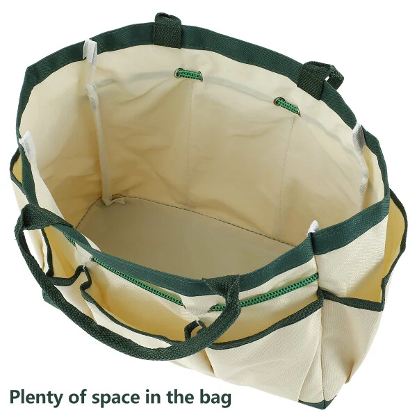 Rzvnmko Garden Tool Bag, Garden Tote Storage Bag with 8 Pockets, Home Organizer for Indoor and Outdoor Gardening, Garden Tool Kit Holder (Tools NOT Included), 12