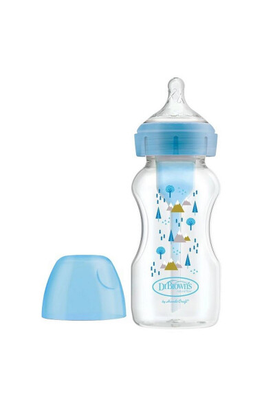 s PP Wide Neck Options Baby Bottle 270ml Blue - DR BROWN