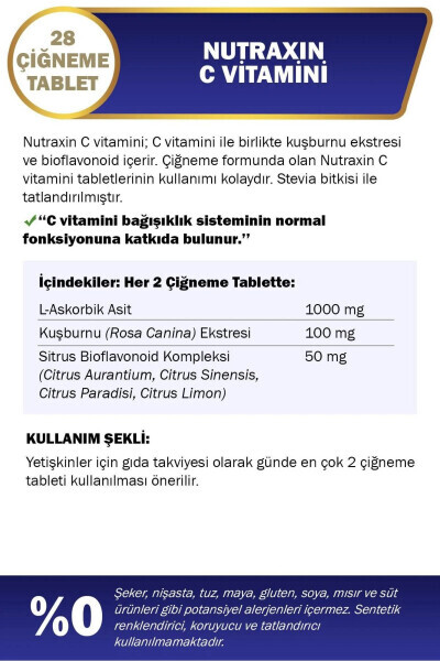 S vitamini 28 ta'mli tablet - 1000 mg - 8