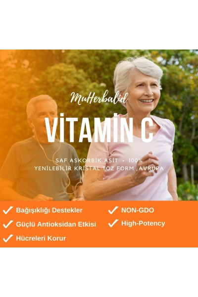 S vitamini 500 gr | Askorbin kislotasi | Yevropa, qo'shimcha toza | Yeyiladigan chang shakli - 5