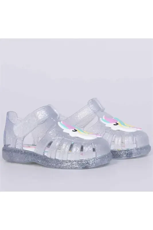 S10279 Tobby Unicorn Girls' Glitter White Sandal - 2