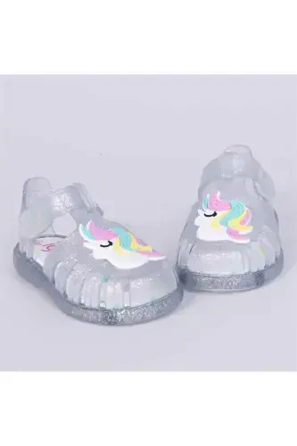 S10279 Tobby Unicorn Girls' Glitter White Sandal - 3
