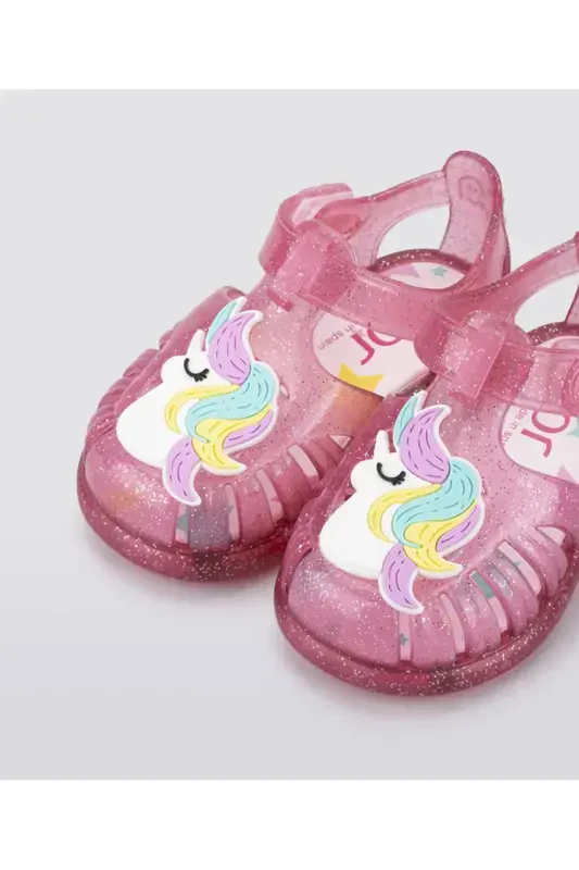 S10279 Tobby Unicorn Kız Çocuk Simli Pembe Sandalet-057 - 1
