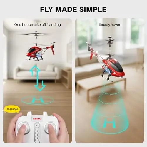 S107H-E RC Helicopter with Altitude Hold, 3.5 Channel, Gyro Stabilizer - For Kids and Beginners - 4