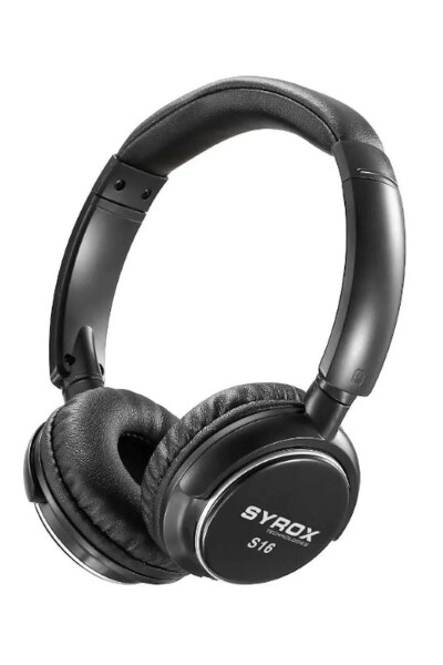 S16 Black Wireless Bluetooth Headphones with Memory Card Slot - 1