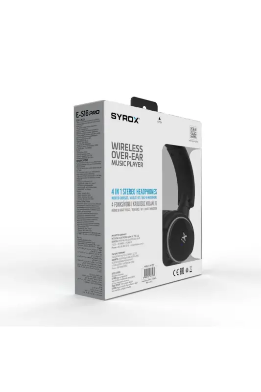 S16 Black Wireless Bluetooth Headphones with Memory Card Slot - 2