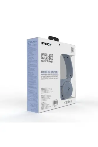 S16 Bluetooth Headphone with Memory Card - Light Blue - 3