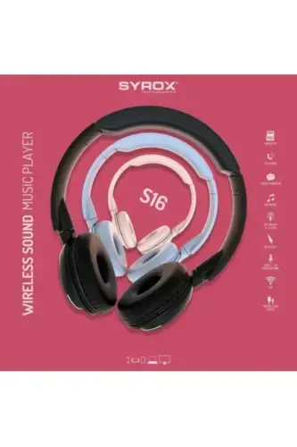 S16 Kablosuz Hafıza Kartlı Bluetooth Kulaküstü Kulaklık Mavi Renk-Açık mavi - SYROX (1)