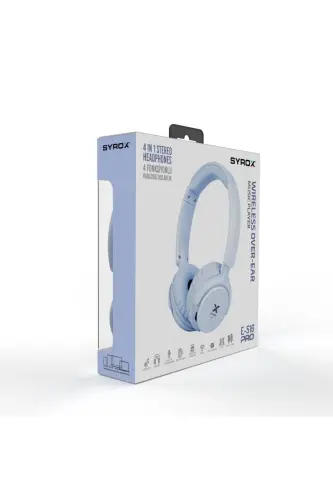S16 Bluetooth Наушники с картой памяти - Светло-голубой - SYROX (1)