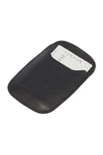 Siyah Hakiki Deri Unisex Kredi Kartlık - S1KK00001662-U9G - SİYAH - TERGAN (1)