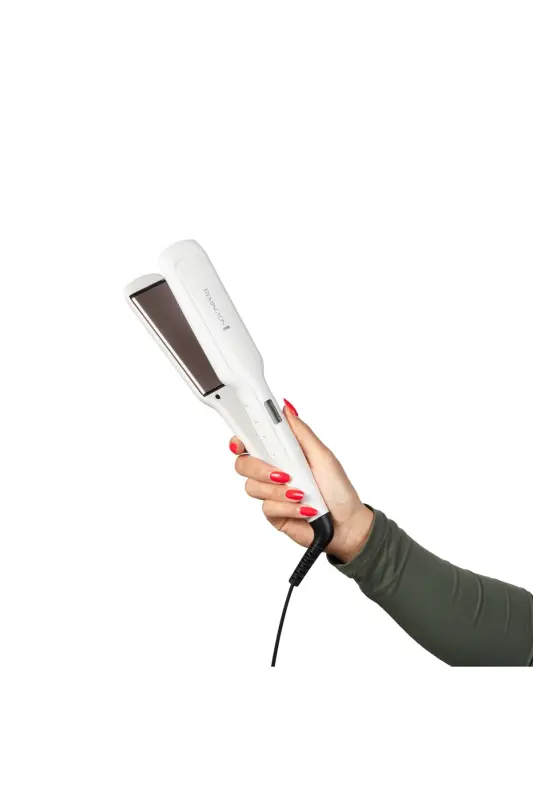 S5527 Pro-ceramic Wide Plate Extra Hair Straightener-White - 2