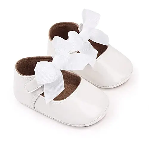 SABATUTU Infant Baby Girls Princess Wedding Dress Mary Jane Flats,Toddler Soft Sole Prewalker Sparkly Lightweight Shoes - 2
