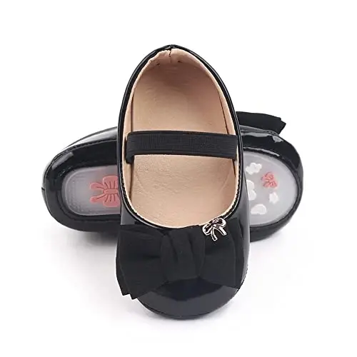 SABATUTU Infant Baby Girls Princess Wedding Dress Mary Jane Flats,Toddler Soft Sole Prewalker Sparkly Lightweight Shoes - SABATUTU (1)