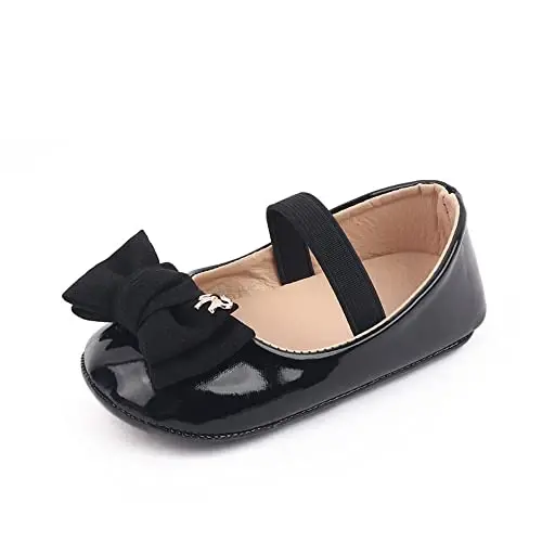 SABATUTU Infant Baby Girls Princess Wedding Dress Mary Jane Flats,Toddler Soft Sole Prewalker Sparkly Lightweight Shoes - 1