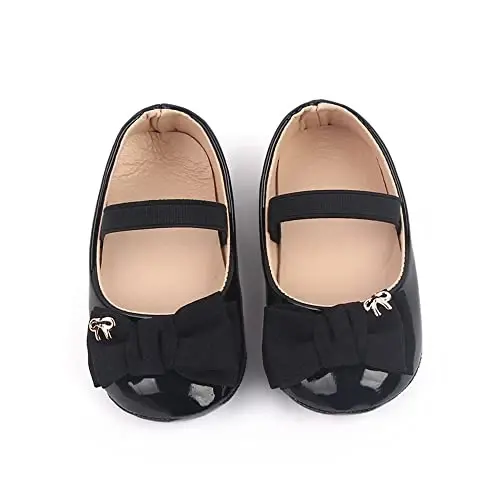SABATUTU Infant Baby Girls Princess Wedding Dress Mary Jane Flats,Toddler Soft Sole Prewalker Sparkly Lightweight Shoes - 3