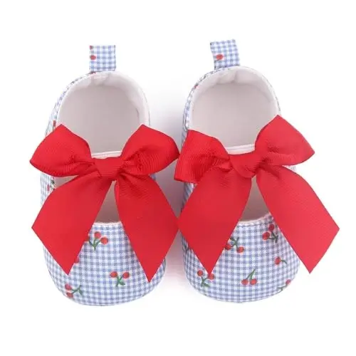SABATUTU Infant Baby Girls Princess Wedding Dress Mary Jane Flats,Toddler Soft Sole Prewalker Sparkly Lightweight Shoes - 3
