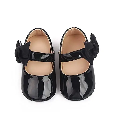 SABATUTU Infant Baby Girls Princess Wedding Dress Mary Jane Flats,Toddler Soft Sole Prewalker Sparkly Lightweight Shoes - 3