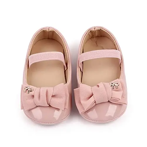 SABATUTU Infant Baby Girls Princess Wedding Dress Mary Jane Flats,Toddler Soft Sole Prewalker Sparkly Lightweight Shoes - 3