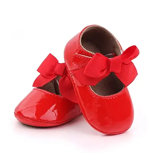 SABATUTU Infant Baby Girls Princess Wedding Dress Mary Jane Flats,Toddler Soft Sole Prewalker Sparkly Lightweight Shoes - 3