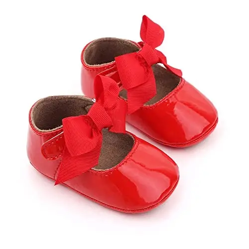 SABATUTU Infant Baby Girls Princess Wedding Dress Mary Jane Flats,Toddler Soft Sole Prewalker Sparkly Lightweight Shoes - SABATUTU (1)