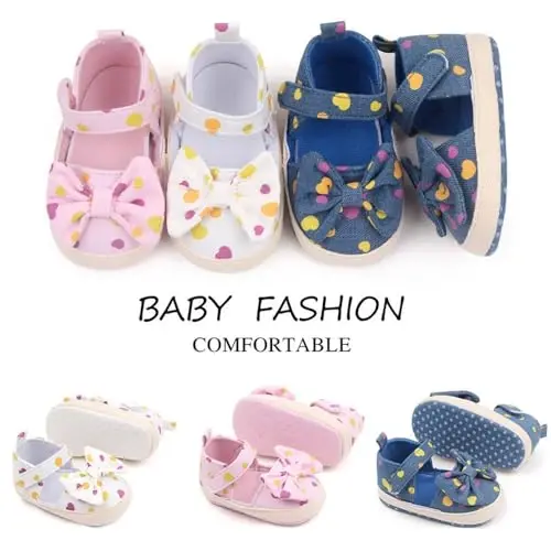 SABATUTU Infant Baby Girls Princess Wedding Dress Mary Jane Flats,Toddler Soft Sole Prewalker Sparkly Lightweight Shoes - 2