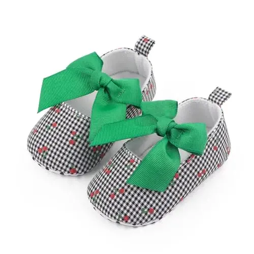 SABATUTU Infant Baby Girls Princess Wedding Dress Mary Jane Flats,Toddler Soft Sole Prewalker Sparkly Lightweight Shoes 