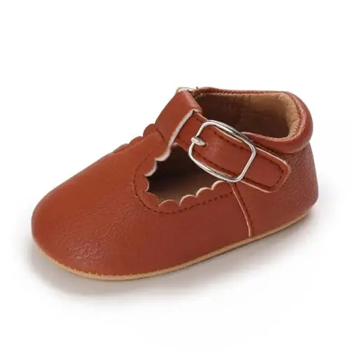 SABATUTU Infant Baby Girls Princess Wedding Dress Mary Jane Flats,Toddler Soft Sole Prewalker Sparkly Lightweight Shoes - 2