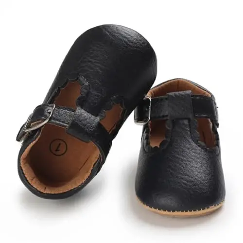 SABATUTU Infant Baby Girls Princess Wedding Dress Mary Jane Flats,Toddler Soft Sole Prewalker Sparkly Lightweight Shoes - 3