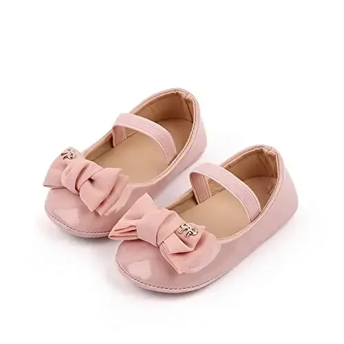 SABATUTU Infant Baby Girls Princess Wedding Dress Mary Jane Flats,Toddler Soft Sole Prewalker Sparkly Lightweight Shoes - 5