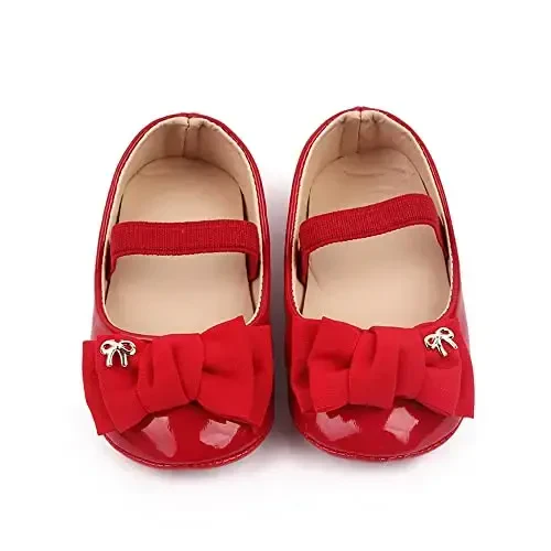 SABATUTU Infant Baby Girls Princess Wedding Dress Mary Jane Flats, Toddler Soft Sole Prewalker Sparkly Lightweight Shoes - 3