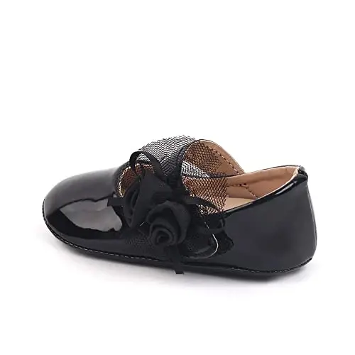 SABATUTU Infant Baby Girls Princess Wedding Dress Mary Jane Flats,Toddler Soft Sole Prewalker Sparkly Lightweight Shoes - 5