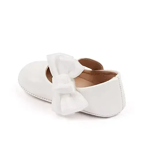 SABATUTU Infant Baby Girls Princess Wedding Dress Mary Jane Flats,Toddler Soft Sole Prewalker Sparkly Lightweight Shoes - 5