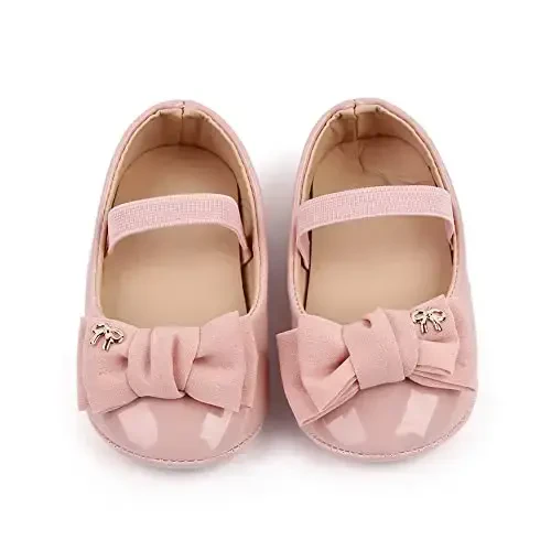 SABATUTU Infant Baby Girls Princess Wedding Dress Mary Jane Flats,Toddler Soft Sole Prewalker Sparkly Lightweight Shoes - 3