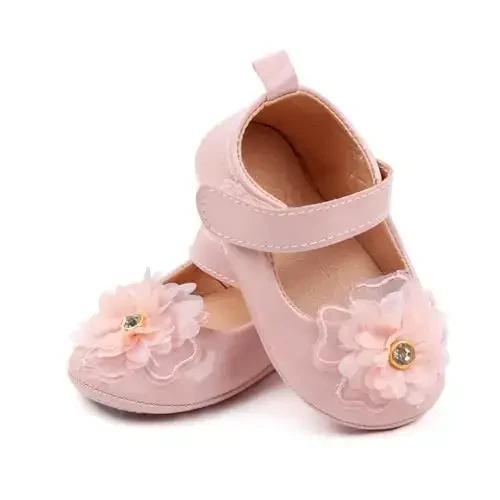 SABATUTU Infant Baby Girls Princess Wedding Dress Mary Jane Flats,Toddler Soft Sole Prewalker Sparkly Lightweight Shoes - 1