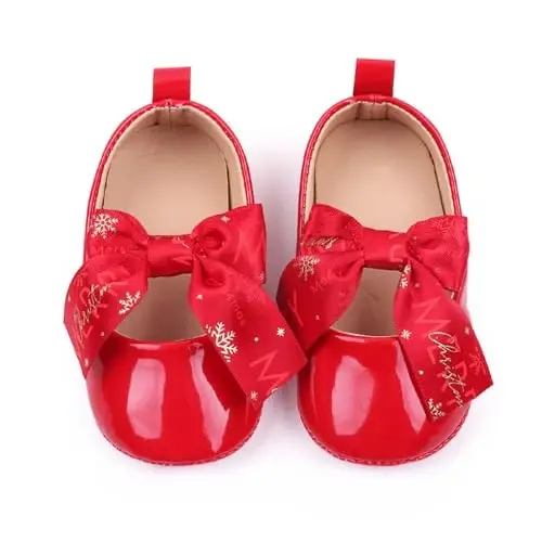 SABATUTU Infant Baby Girls Princess Wedding Dress Mary Jane Flats,Toddler Soft Sole Prewalker Sparkly Lightweight Shoes - 3