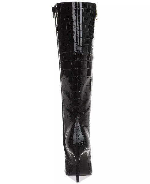 Sabrinaa Extra Wide-Calf Zip Knee High Boots, Created for Modazone Black Croc Extra Wild Calf - 3